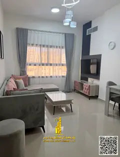 Luxury apartment, first occupancy, one bedroom and living room with a balcony offering an open view.