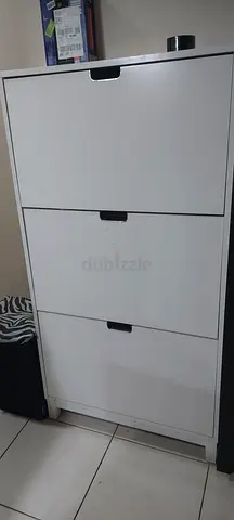 White Shoe Rack with Three Compartments