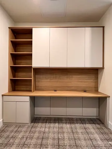 Built-in Home Office Desk with Shelves  Cabinets