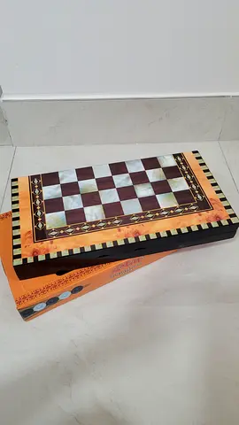 Wooden Backgammon Chess Board Game Set, 110 AED