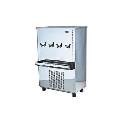 Heavy Duty Stainless Steel Water Cooler - 100 Gallon, 4 Taps