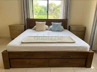 King Bed with Two Nightstands and 2 drawers attached with bed
