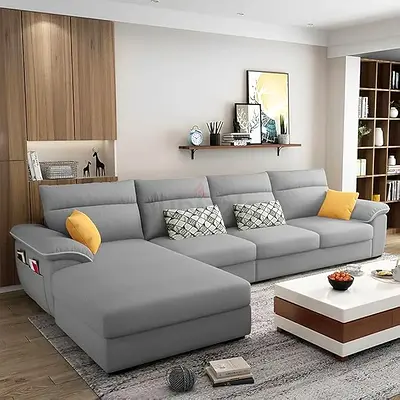 Pillow armrest 5 seater sectional couch