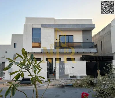 Luxury villa in Al Zahia with a roof terrace, 6 master bedrooms, modern design, and includes electricity, water, and air conditioning.