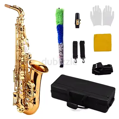 MegArya Professional High Grade Alto Saxophone – Gold Lacquered | Complete Set