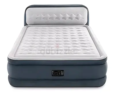 Inflatable air bed with built-in headboard — gently used