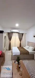 Now available: Studio apartment with balcony and separate kitchen for monthly rent in Al Rawda area,