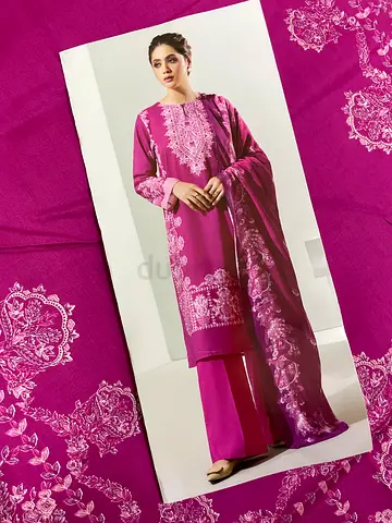 LIMELIGHT 3Pc
Winter Cotton Shirt
Poly Wool Textured Shawl
Winter Cotton Trouser
Color: Pink