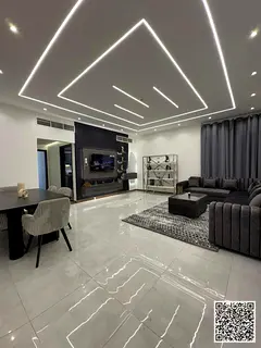 Luxury VIP apartment with one bedroom, living room, and balcony with an open view. Ajman, Al Liwarah