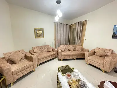 Beige Tufted Sofa Set – 4-Piece (3-Seater + 2-Seater + 2 Armchairs)
