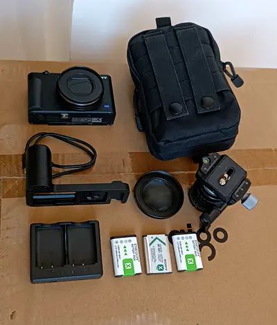 Sony Zv-1 Vlog Camera with its accessories