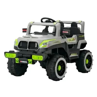 Electric Racing Drift Toy Car Off-Road Vehicle (Gray w Green) (1X12V-4.5AH,2MOTOR)
