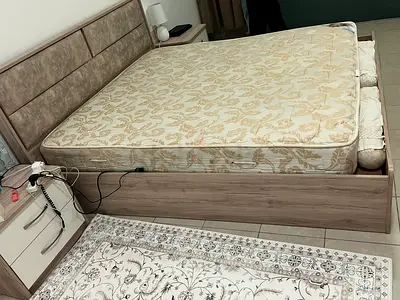 Gray wood king size bed 180*200 urgent sale