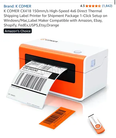 K Comer label printer