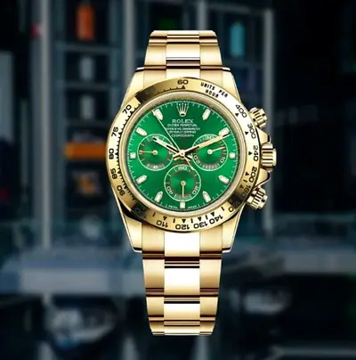 Rolex Cosmograph Daytona super clone watch yellow gold with a green dial