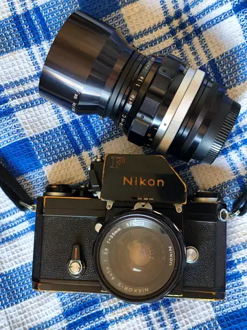 Nikon F Film Camera with Lenses
