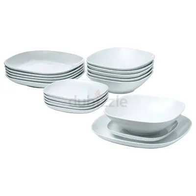 IKEA VARDERA 18-piece white dinnerware set (complete)
