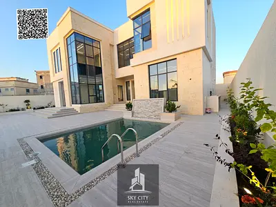 A very luxurious, ready-to-move-in palace with electricity, water, and air conditioning, featuring a private swimming pool, next to Al-Hamidiyah Park.