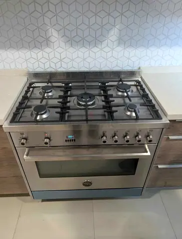 Bartzonia 5 Burners top gas oven electric digital cooking range latest version 90cm