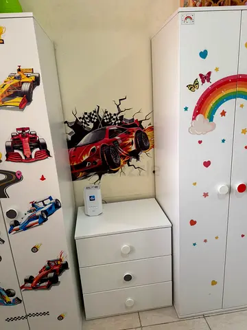 Childrens Wardrobe and Nightstand Set