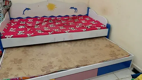 Toddler Bed with Trundle and Mattress