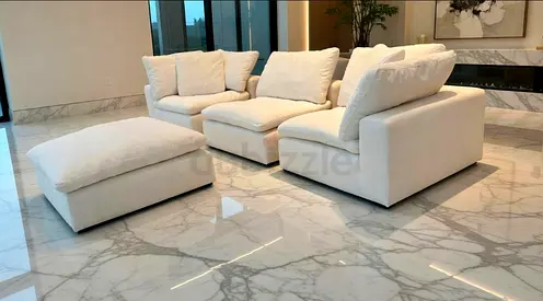 As New Marina home Luscious feather 🪶 filled modular sofa with footstool