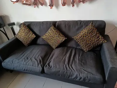 2 black sofas