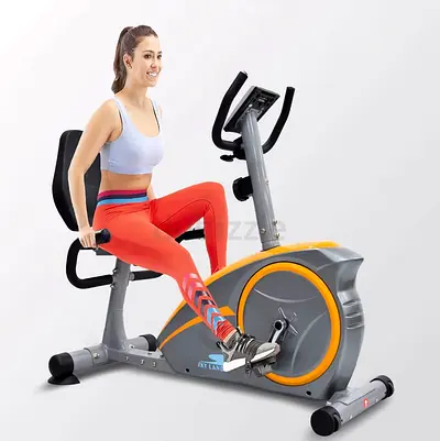 Recumbent Exercise Bike with 8-Level Magnetic Resistance, 2-Way Flywheel, Adjustable Seat, Digital D
