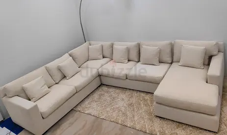 Crate Barrel beige color Ushape sofa