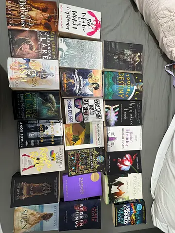 20-book fiction — mostly YA fantasy  urban fantasy (Cassandra Clare, Sarah J. Maas, Kiera Cass)