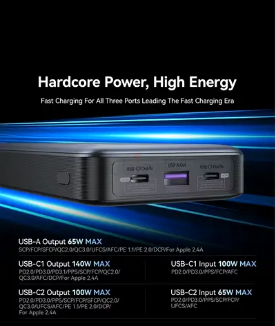 Fast Charging Power Bank with Multiple Ports
