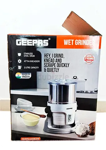 Geepas 2L Wet Grinder - Stainless Steel Drum, In Original Box