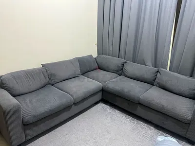 Comfortable L-Shaped Sofa in Gray