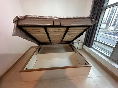 Brand new bed with mattress and side tables 180x200