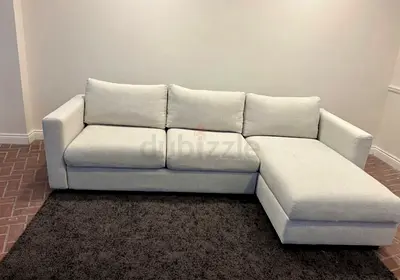 Pulled out L-Shaped ikea vimle gunnared sofa bed