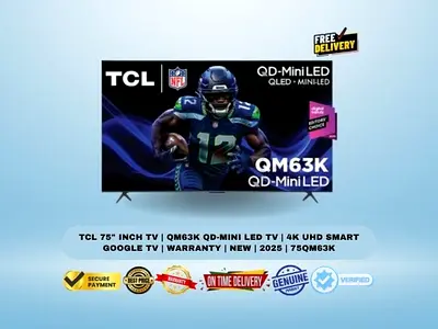 TCL 75 Inch TV | QM63K QD-Mini LED TV | 4K UHD Smart Google TV | Warranty | New | 2025 | 75QM6