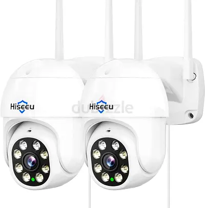 Hiseeu Security Camera 2 Pack 5MP Wireless PTZ Cameras Two-Way Surveillance Camera