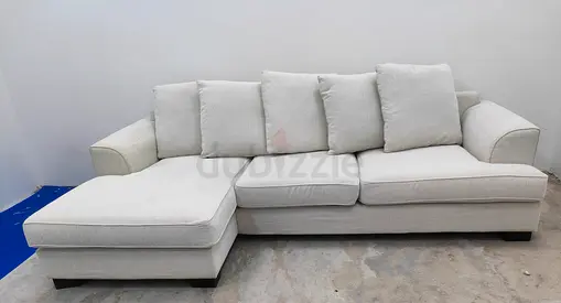 The One Brand Kingston beige color lshape sofa