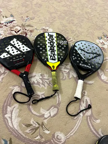 Three Padel Rackets — Babolat, Adidas, Kuikma (Used)