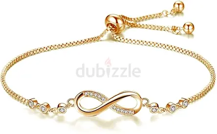 Elegant Infinity Bracelet – Adjustable Crystal Bracelet for Women 💛