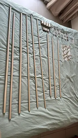 Four sets of Nickle heavy duty curtain rod set with Rings and Ceiling-Mount Bracket, adjustable