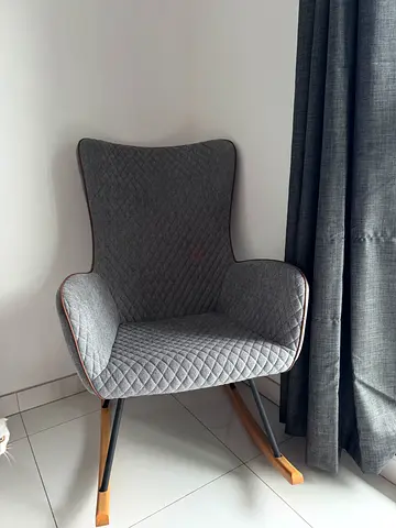 Grey rocking chair