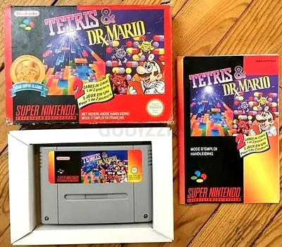 Tetris  Dr Mario (SNES Game Super Nintendo) Boxed  Complete PAL