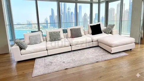 Marina Home L Shape Sofa Beige Excellent Condition