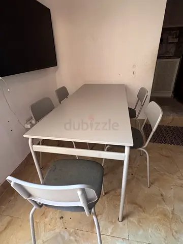 IKEA Dining Table  160cmx 70cm with 5chairs -HEAVY DUTY in  GOOD CONDITION  No Scratches