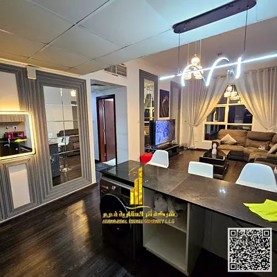 لراغبي الفخامة والتميز شقة فاخرة للايجار الشهري غرفة وصالة باطلالة مميزة مفروشة بالكامل باثاث راق جدا مع مطبخ مجهز بالكامل بأحدث الاجهزة ✨