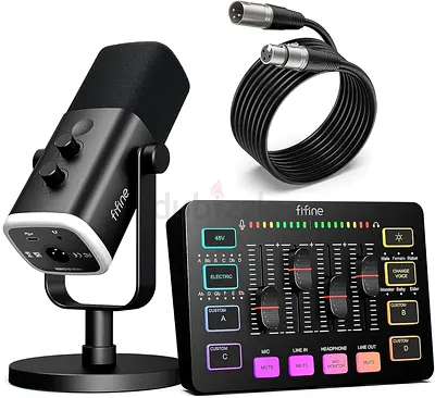 FIFINE Gaming Equipment Bundle, Dynamic XLR/USB Gaming Microphone