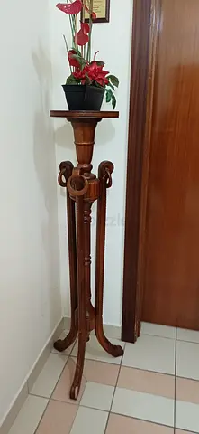 3 Solid wood carved plant stand / flower pedestal