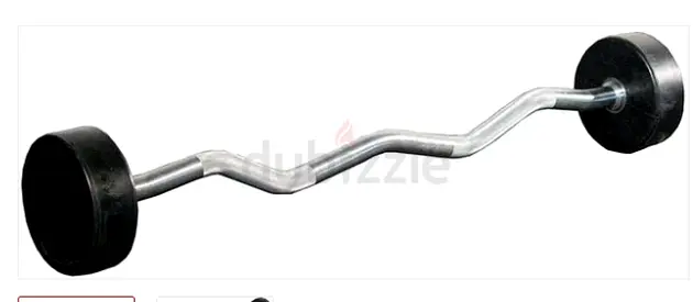 Marshal Fitness Rubber Fixed Barbell EZ Curl Bar - Brand New