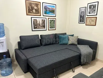Brand new sofa bed with storage space. Ideal for daily use and guests.
